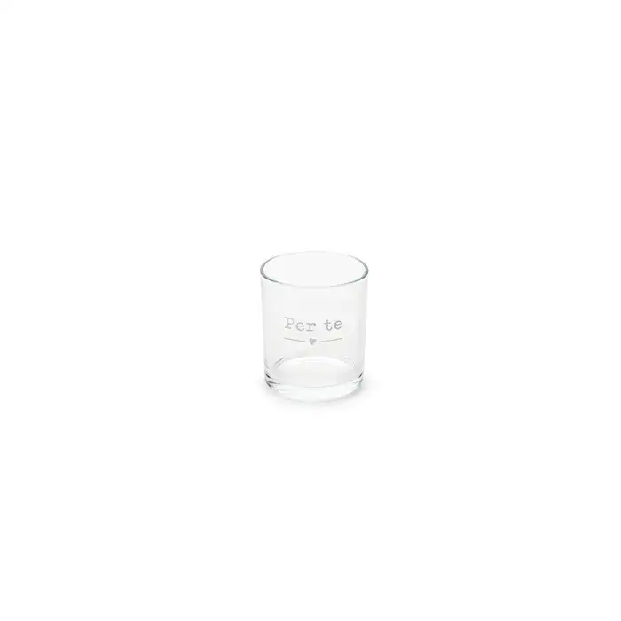 Bicchiere in Vetro "Per Te" 300 ml. Nuvole di Stoffa