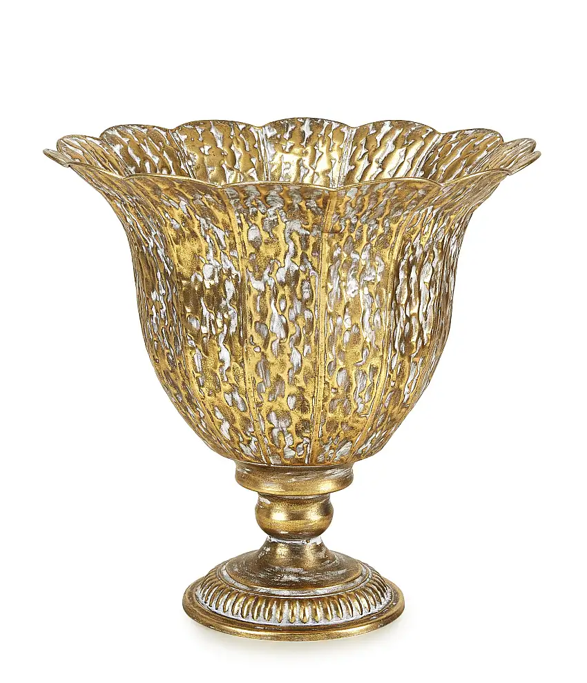 Vaso in Metallo Coppa con Piede Krabi Oro d.38 h.38 Fade