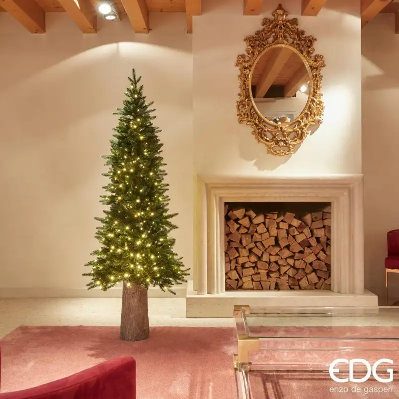 Albero di Natale Pino Slim Verde con 360 Miniled h.180 d.75 Edg