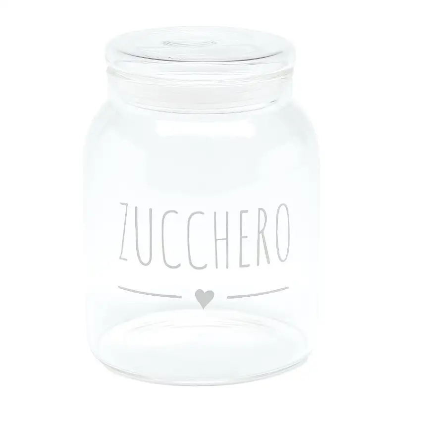 Barattolo "Zucchero" in Vetro Borosilicato 1300 ml.  Nuvole di Stoffa