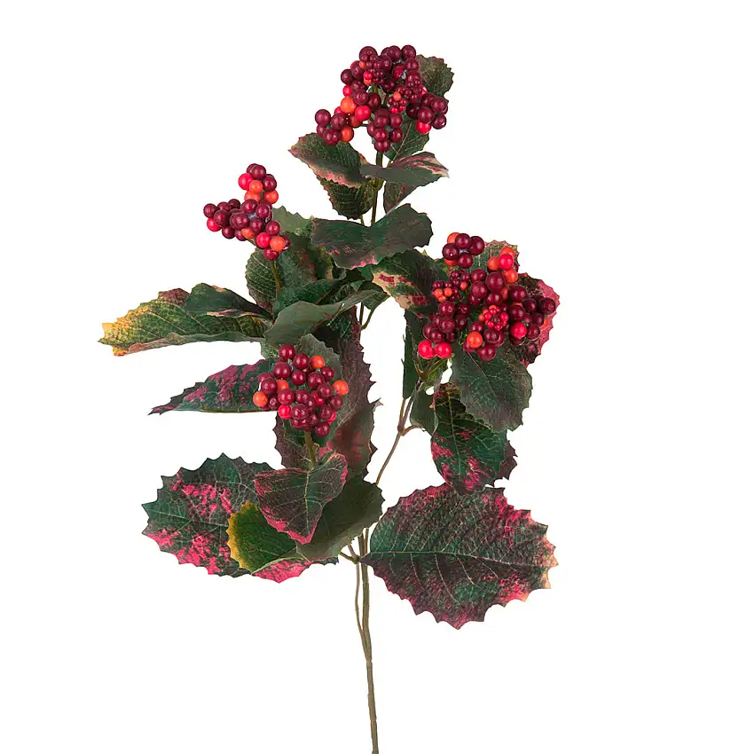 2 Pezzi • Bacche con foglie artificiale • 73 cm