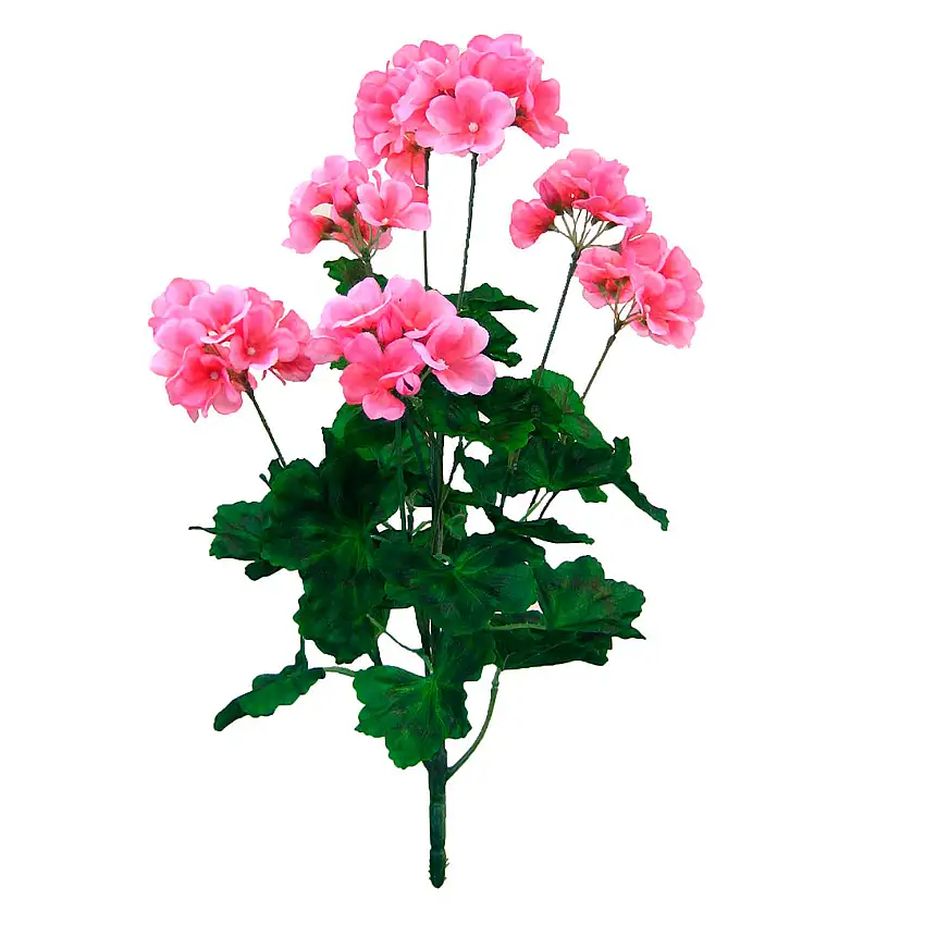 Cespuglio fiori artificiali di geranio • 53 cm