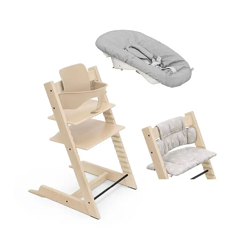 Stokke - Sedia Tripp Trapp + Baby Set + Newborn Set + Cuscino in OMAGG