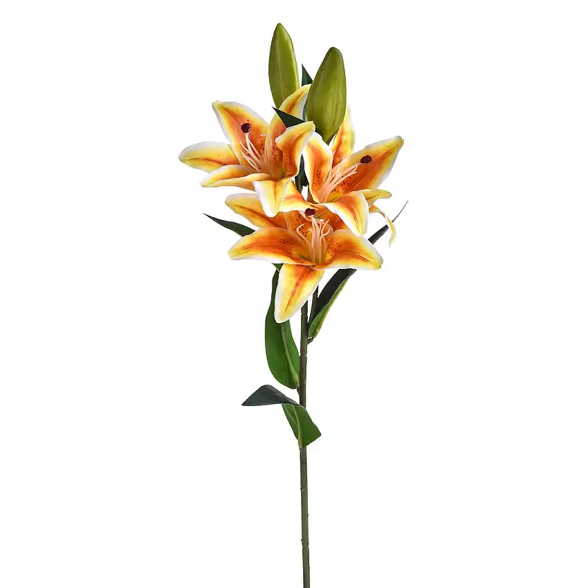 2 Pezzi • Fiore di Lilium artificiale stargaze 3 fiori • 67 cm