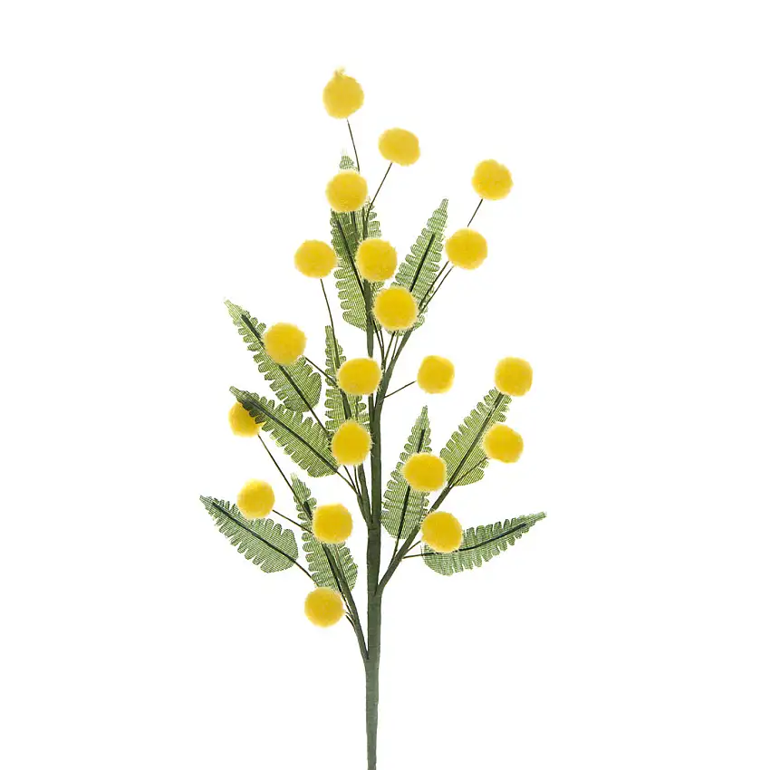 12 Pezzi • Tralcetto di mimosa artificiale • 31,5 cm