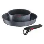 Batteria pentole Lagostina INGENIO GREEN, modello 012164600003, colore Grigio mineralis, per cucina sostenibile