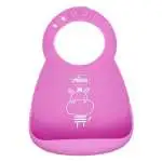 Bavaglino Chicco Con Tasca Rosa, modello 00010219100000, per pasti puliti