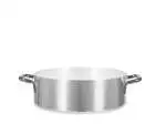 Casseruola bassa in alluminio con due manici, collezione Tender, diametro 40 Cm Argento Pinti Inox