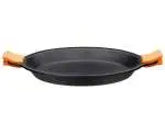 Paellera antiaderente in alluminio con due manici, diametro 40 Cm Nero Pinti Inox
