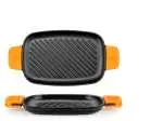 Bistecchiera In Ghisa Griglia Efficient Cm 35 Arancione Pinti Inox