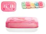 10x Portasapone Plastica, Colori Assortiti, Accessorio Per Il Bagno