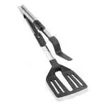 Pinza da cucina Leifheit PROLINE, modello 03089, 2 in 1, Nero e Cromo, per una presa sicura e multiuso