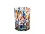 12x Bicchiere singolo in stile veneziano della marca H&H multicolor forma cilindrica