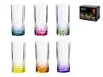 Confezione 6 Bicchieri In Vetro Brillante, Colori Assortiti, 37Cl