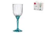 Set 6 Calici Florian In Vetro Piede Blu Per Cocktail, 24,5Cl