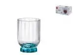 Set 6 Bicchieri Florian In Vetro Piede Blu Per Rocks, 30Cl