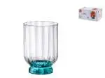 Set 6 Bicchieri Dof Florian In Vetro Piede Blu, 37,5Cl