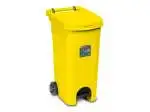 Bidone Con Pedale E Ruote Urban Eco, Plastica, Giallo, 80Lt