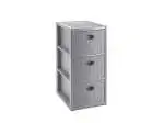 Cassettiera 3 Cassetti Elegance Rattan In Polipropilene Grigio Cm 39X37X60 H