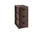 Cassettiera 3 Cassetti Elegance Rattan In Polipropilene Moka Cm 39X37X60 H