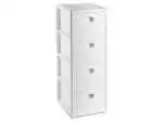 Cassettiera Slim 4 Cassetti Elegance Rattan In Polipropilene Bianco Cm 29X37X80 H