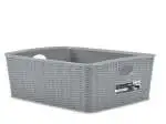 Stefanplast Cestino Elegance Rattan Polipropilene Cm39X29X13, Grigio
