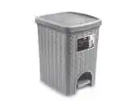 Pattumiera Elegance Rattan Polipropilene Lt 20 Cm 31X27X38H, Grigio