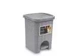 Stefanplast Pattumiera Elegance Rattan Lt 6 Cm 21X21X28H, Grigio