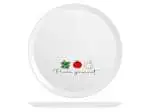 Piatto In Vetro Opale Ronda Pizza Decoro Pomodoro 33,5Cm, Multicolore