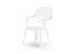 4x Sedia Monoblocco Alta In Resina Bianca, 58X61X88Cm
