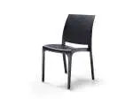 4x Sedia Volga In Polipropilene Nera 46X54X80Cm
