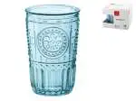 Scatola di 4 bicchieri modello Romantic di colore azzurro di cl 34