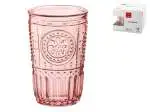 Scatola di 4 bicchieri modello Romantic di colore rosa di cl 34