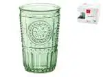 Scatola di 4 bicchieri modello Romantic di colore verde di cl 34