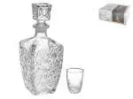 Servizio di 7 pezzi per liquore in vetro