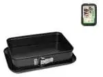 Stampo apribile  antiaderente di colore nero di forma rettangolare di cm 28x19