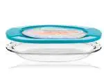 Piatto Ovale In Vetro Trasparente Frigoverr 27X20Cm Tappo Azzurro
