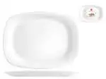 Piatto In Vetro Opale Bianco Grangusto Bbq 33X24Cm