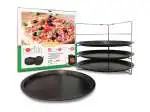 Set di 4 stampi per pizza antiaderenti di forma tonda di cm 28