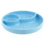 Set piatti bimbo Chicco, modello 102162, Piatto in Silicone con Ventosa, Blue, per pasti sicuri