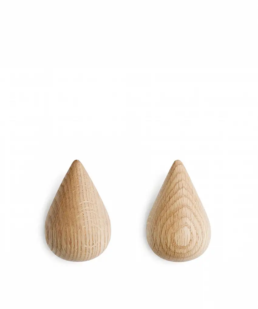 Normann Copenhagen Set 2 Pezzi Appendiabiti Dropit Large Oak