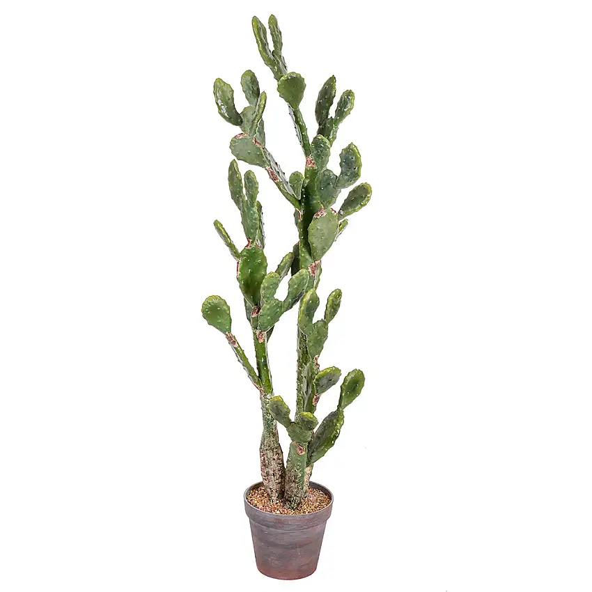 Cactus artificiale opunthia con vaso • 130 cm