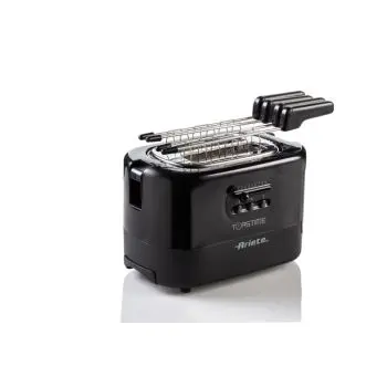 Ariete 159 Toastime, Tostapane Elettrico, Capacità 2 fette, 9 livelli di doratura, 700 W, 3 funzioni, Nero