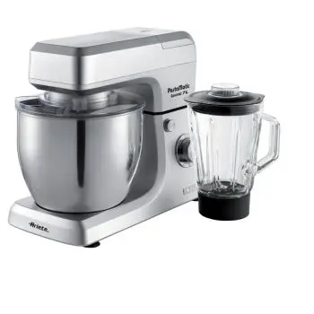 Ariete 1598 Gourmet Professional 7L Metal, Planetaria Multifunzione, 1200 Watt (2100 Watt locked motor) , Accessori inclusi, Silver