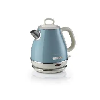 Ariete 2868 Bollitore Vintage, Capacità 1 L, Base Cordless 360°, Autospegnimento, 1630 W, Celeste