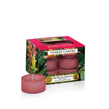 Yankee Candle TROPICAL JUNGLE TEA LIGHTS candela di cera Rotondo Pompelmo, Lime Rosso 12 pz