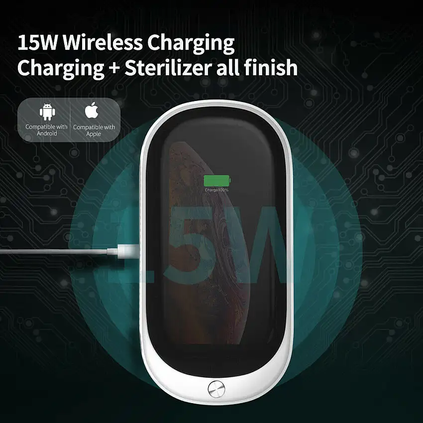 Sterilizzatore a raggi UVC per oggetti e cellulari Wireless