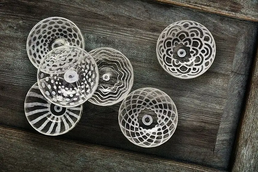 Livellara set 6 coppette Asia in vetro
