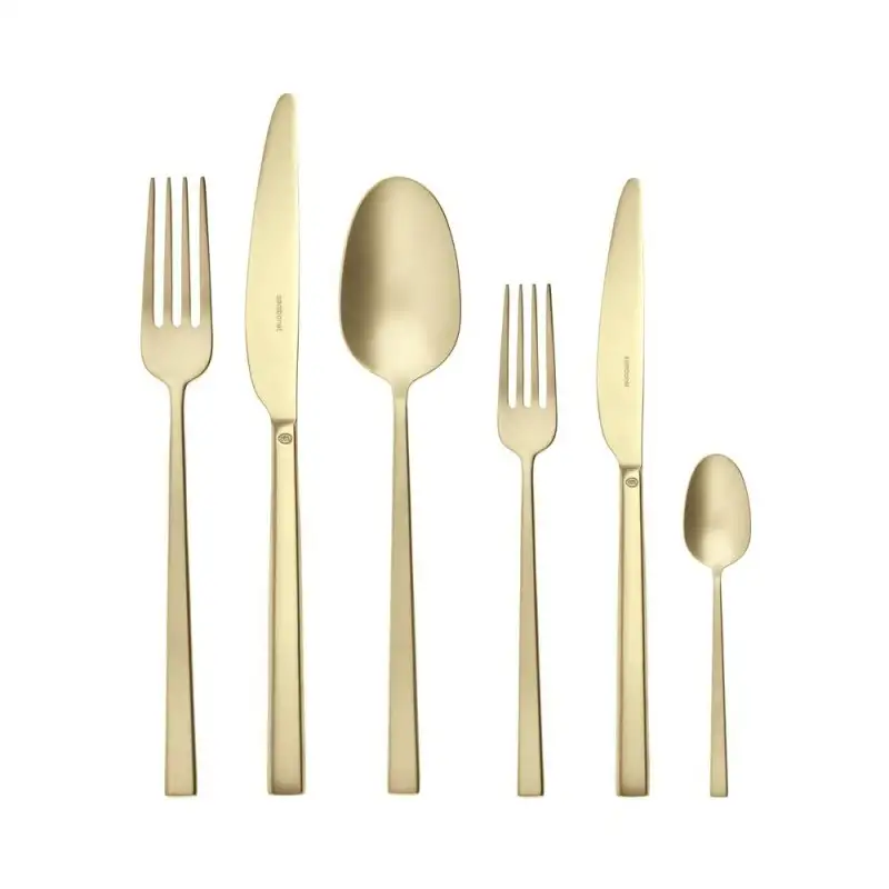 SET 36 POSATE ROCK PVD CHAMPAGNE ANTIQUE
