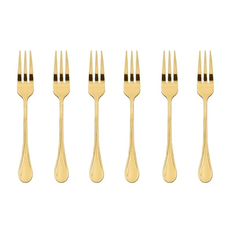 SET 6 FORCH. DOLCE ROYAL PVD GOLD
